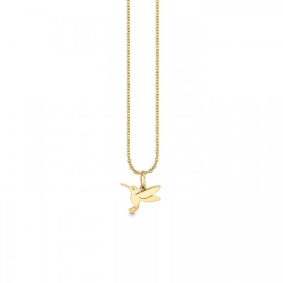 Pure Gold Tiny Hummingbird Charm