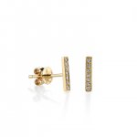 Men's Collection Gold & Diamond Small Bar Stud