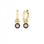 Gold & Diamond Enamel Charm Hoops