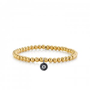 Men's Collection Gold & Diamond Ball 8 on Gold Beads