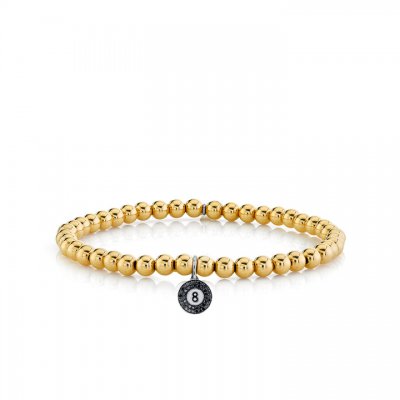 Men's Collection Gold & Diamond Ball 8 on Gold Beads