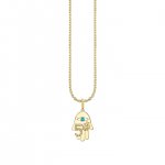 Gold & Diamond Lucky Hamsa Charm