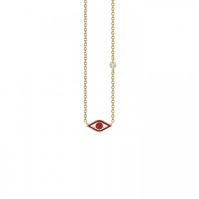 Little Loves Gold & Enamel Mini Evil Eye Necklace