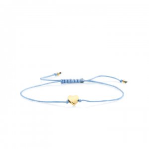 Pure Gold Tiny Heart Bead Cord Bracelet