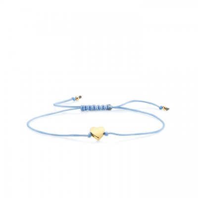 Pure Gold Tiny Heart Bead Cord Bracelet