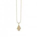 Gold & Diamond Mini Hamsa Charm