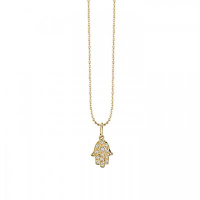 Gold & Diamond Mini Hamsa Charm