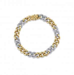 Gold & Diamond Small Link Bracelet