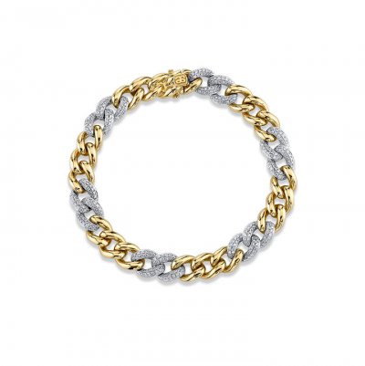 Gold & Diamond Small Link Bracelet