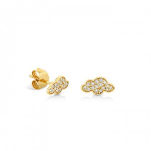 Gold & Diamond Cloud Stud