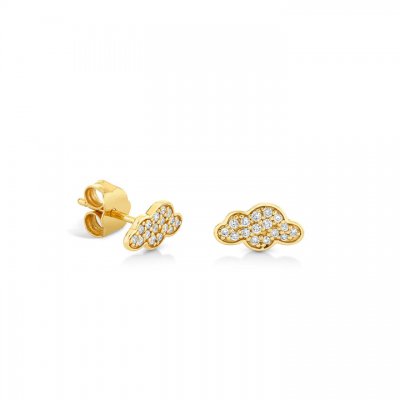 Gold & Diamond Cloud Stud