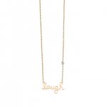 Gold Plated Sterling Silver Laugh Necklace with Bezel-Set Diamond