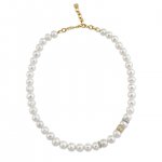 Gold & Diamond Multi Rondelle Pearl Necklace