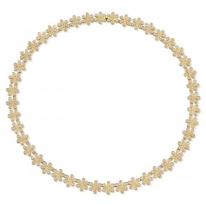 Gold & Pave Diamond Daisy Eternity Necklace