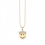 Gold & Diamond Flower Power Happy Face Charm