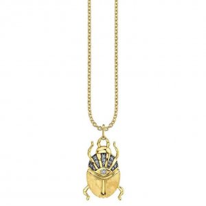 Gold & Diamond Large Scarab Charm