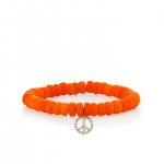 Gold & Diamond Peace on Orange Opal