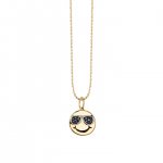 Gold & Black Diamond Sunglasses Happy Face Charm