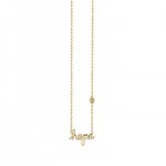 Gold Plated Sterling Silver Hope Necklace with Bezel Set Diamond