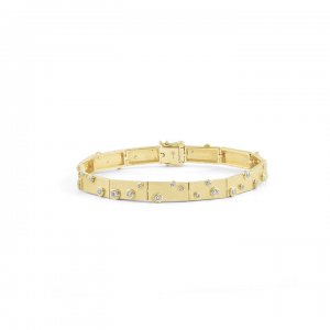 Gold & Diamond Bezel Anniversary Bracelet