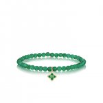 Gold & Emerald Mini Enamel Moroccan Flower on Green Onyx