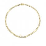 Gold & Diamond Love Script Link Necklace