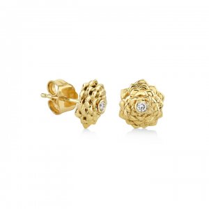 Gold & Diamond Camellia Stud