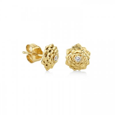 Gold & Diamond Camellia Stud