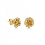 Gold & Diamond Peony Stud