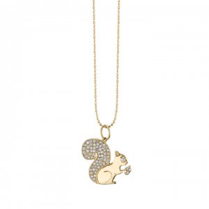 Gold & Diamond Squirrel Charm