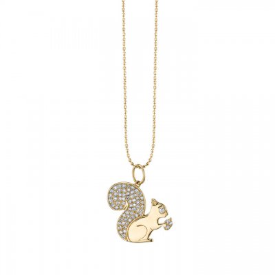 Gold & Diamond Squirrel Charm