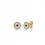 Gold & Enamel Small Evil Eye Stud