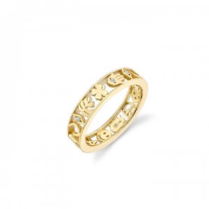 Gold & Diamond Open Icon Ring