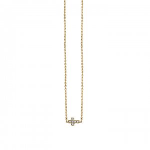 Little Loves Gold & Pave Diamond Tiny Cross Necklace