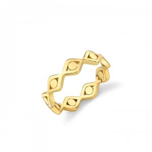 Pure Gold Evil Eye Link Eternity Ring