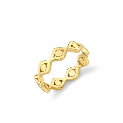 Pure Gold Evil Eye Link Eternity Ring