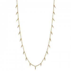 Gold & Diamond Fringe Drop Necklace