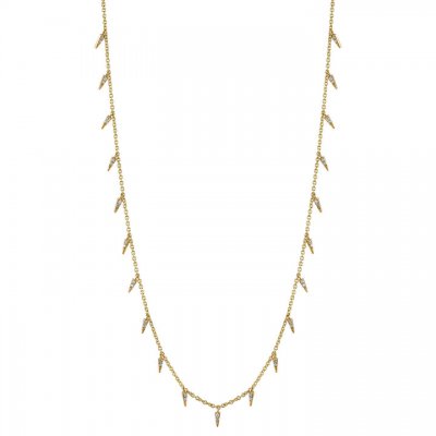 Gold & Diamond Fringe Drop Necklace