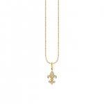 Gold & Diamond Small Fleur de Lis Charm