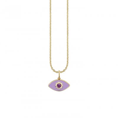 Gold & Enamel Sunburst Evil Eye Charm