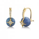 Gold & Diamond Starburst Kyanite Earrings