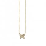 Gold & Diamond Mini Butterfly Necklace