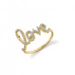 Gold & Pave Diamond Large Love Ring