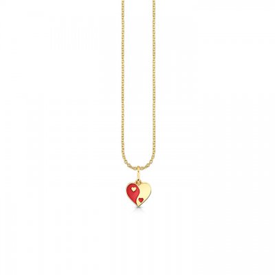 Gold & Enamel Small Yin Yang Heart Charm