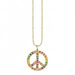 Gold & Rainbow Peace Sign Charm