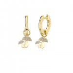 Gold & Diamond Mushroom Hoops