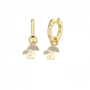 Gold & Diamond Mushroom Hoops