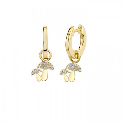 Gold & Diamond Mushroom Hoops