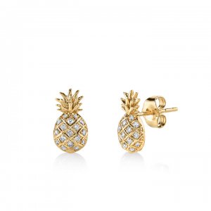 Gold & Diamond Pineapple Stud