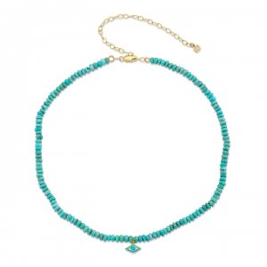 Little Loves Gold & Enamel Evil Eye Turquoise Necklace